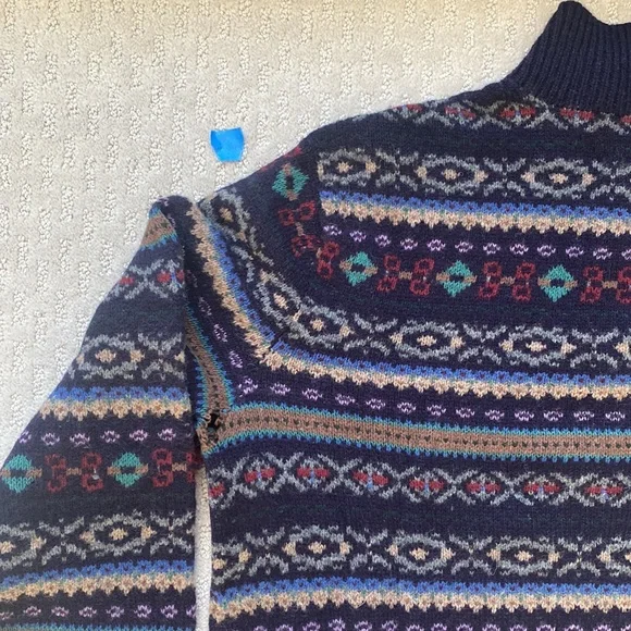 Polo by Ralph Lauren Wool Fair Isle Quarter-Zip Sweater- Size XL